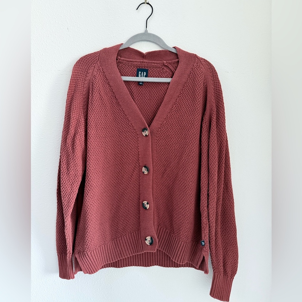 GAP 100% Cotton Textured Knit Sweater | Rust / Terracotta